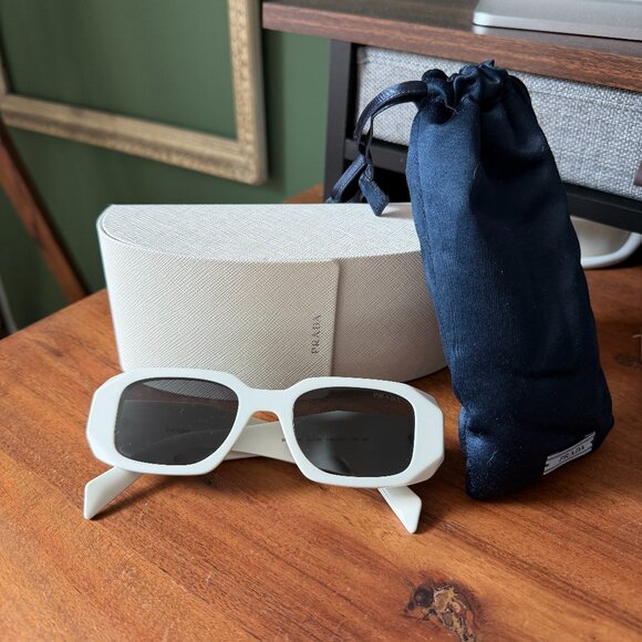Prada PR 17WS Sunglasses — Talc/White Acetate main image 9